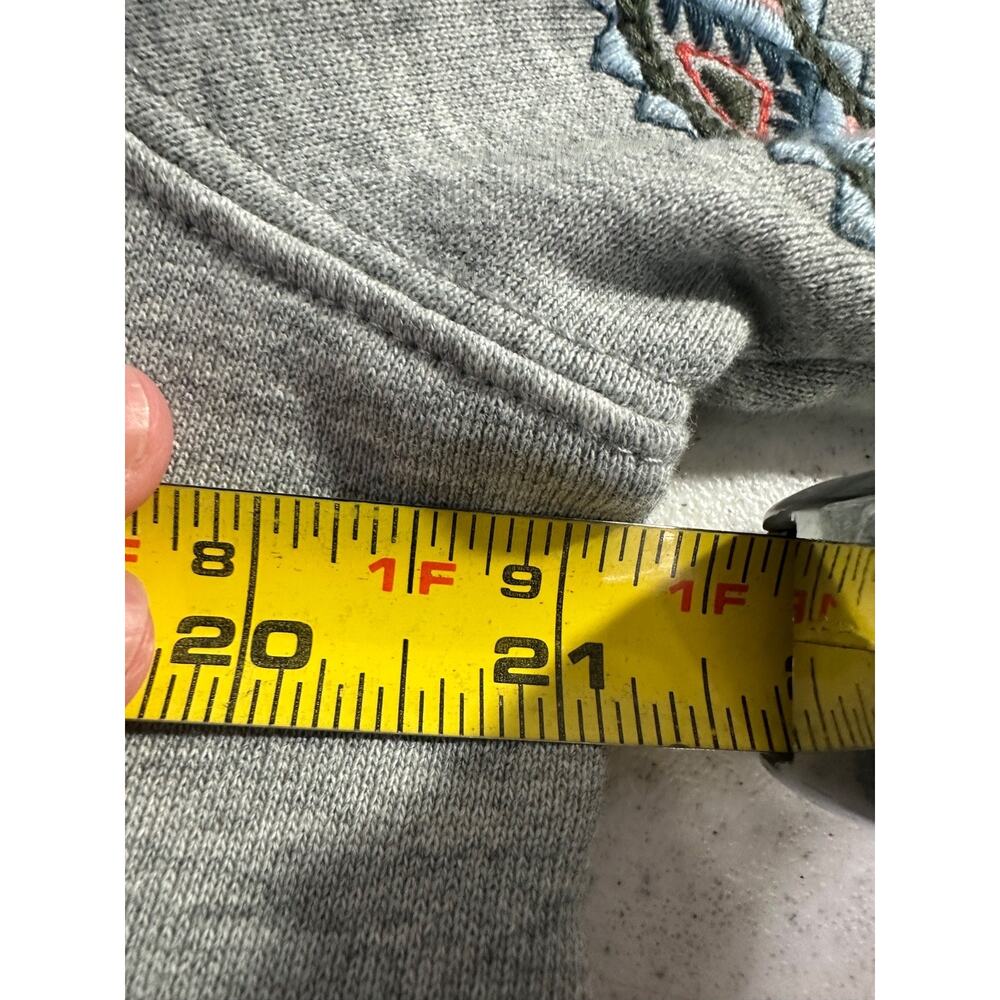 DRIFTWOOD Gray Women’s S Dani Sweatshirt oversized Floral Embroidery Boho A24 - Picture 5 of 6